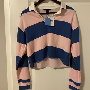 NEVER WORN! Striped Pink and Blue Long Sleeve Top